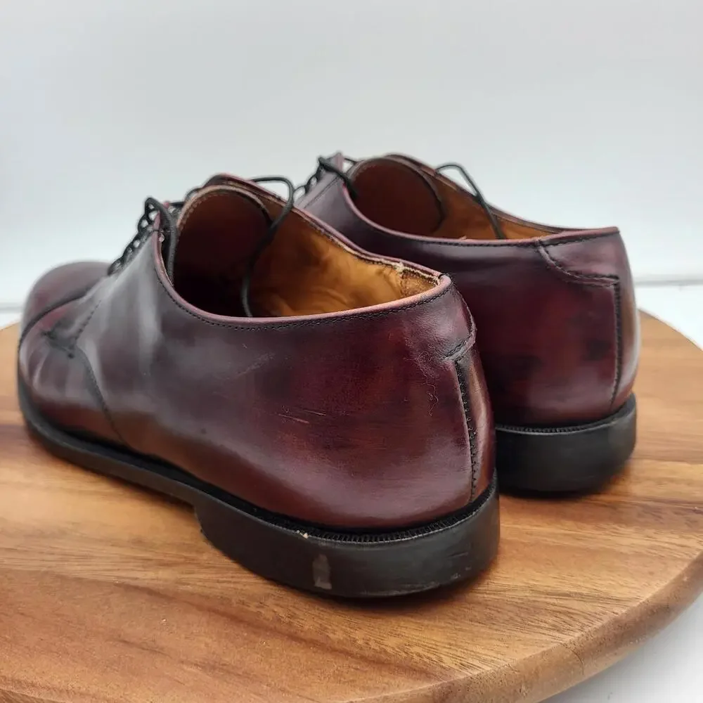 Vintage Cole Haan Oxford Dress Shoes Mens Sz 9 D Burgundy Cap Toe USA Made Derby
